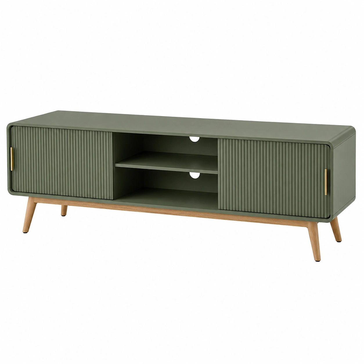 Mueble TV Verde oliva acanalado-ardenvora
