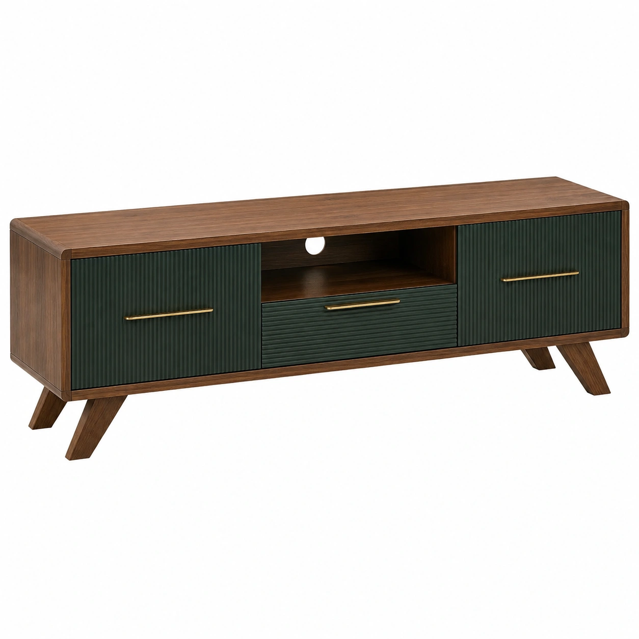 Mueble TV Nogal y verde oscuro-ardenvora