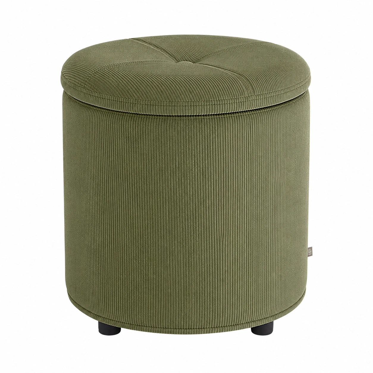 Puff Redondo Verde Oliva-ardenvora