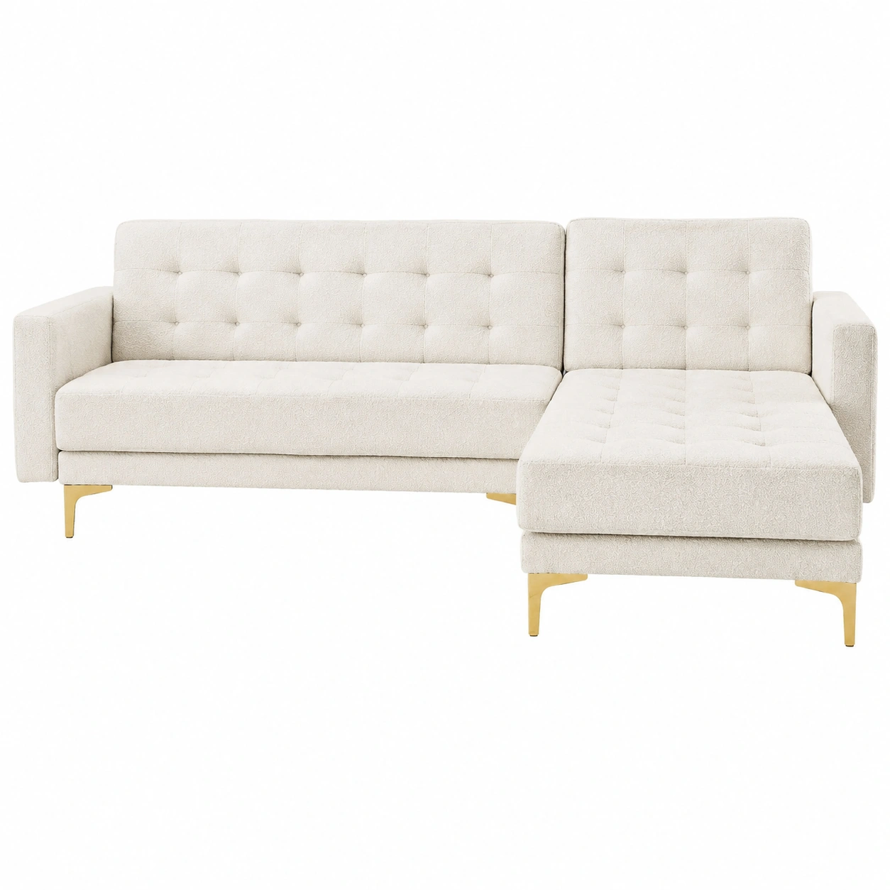Sofa chaise longue Beige claro moderno-hovessia