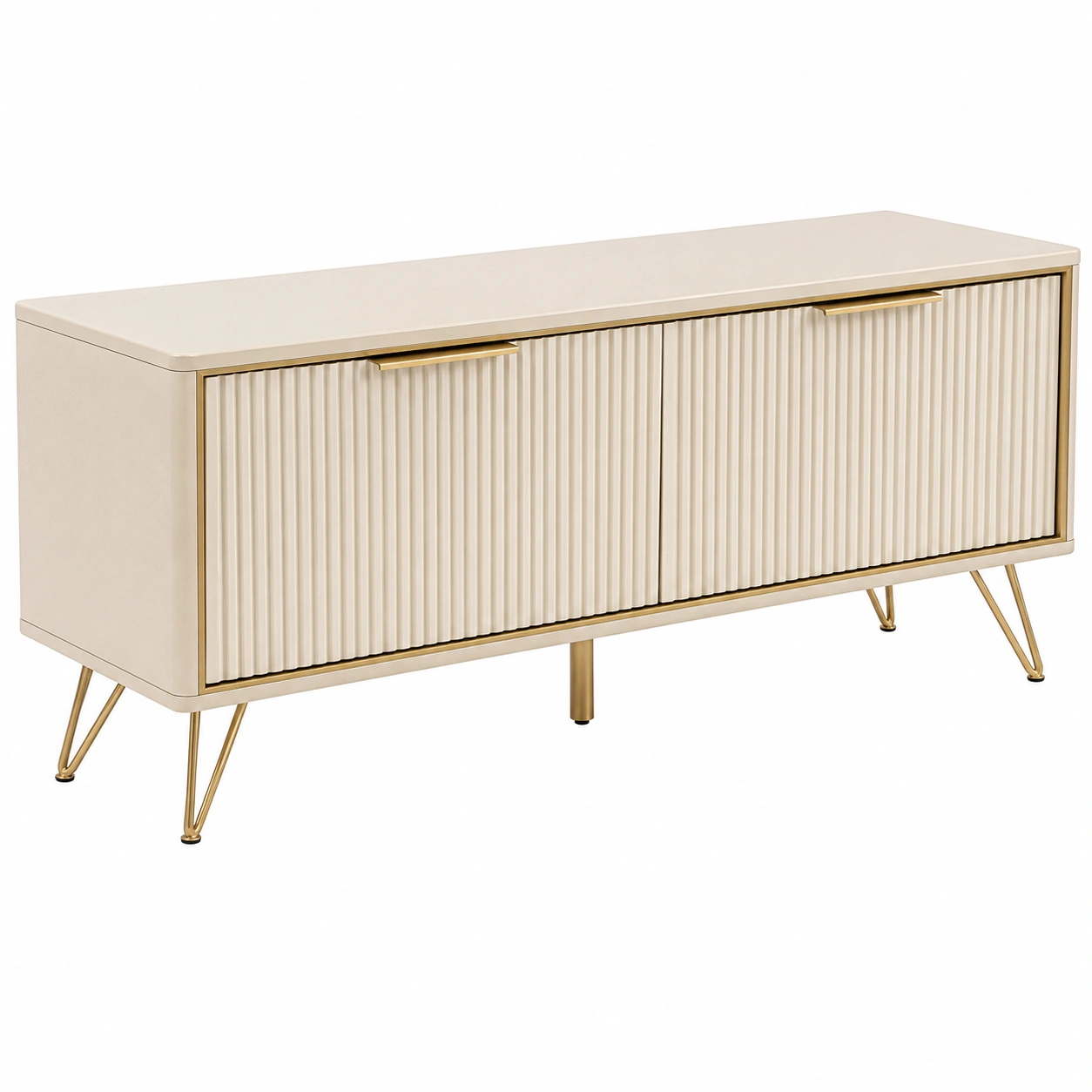 Mueble TV Beige crema acanalado-hovessia