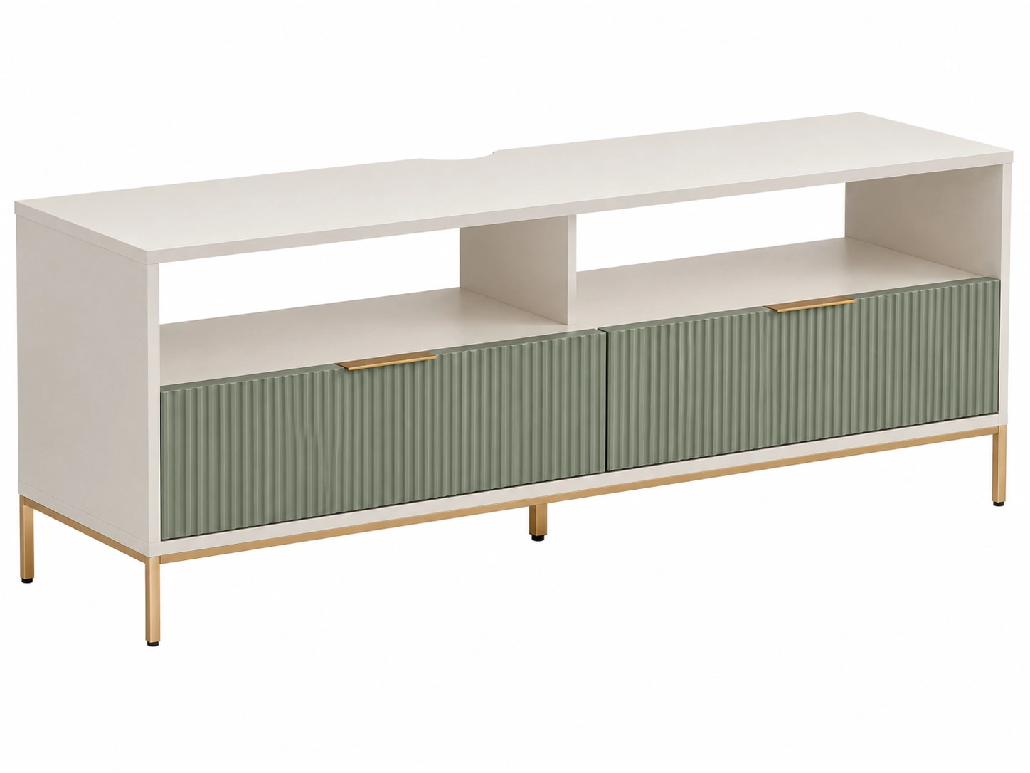 Mueble TV Blanco y verde salvia-hovessia