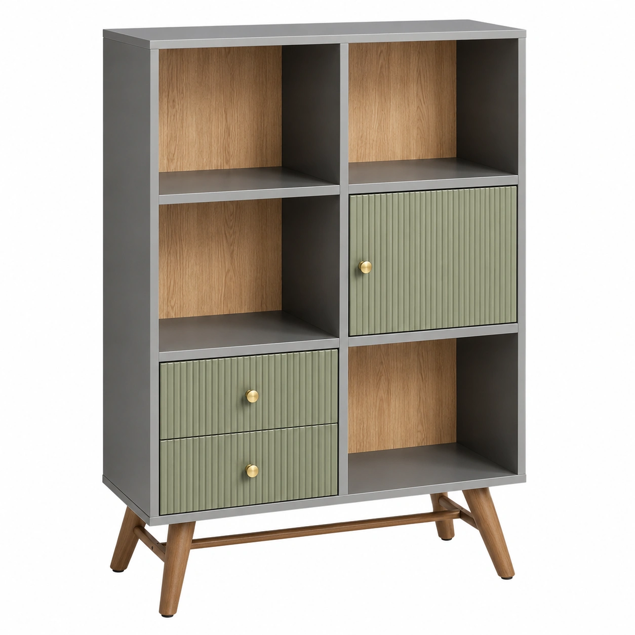 Estanteria modular Gris y Verde oliva-hovessia
