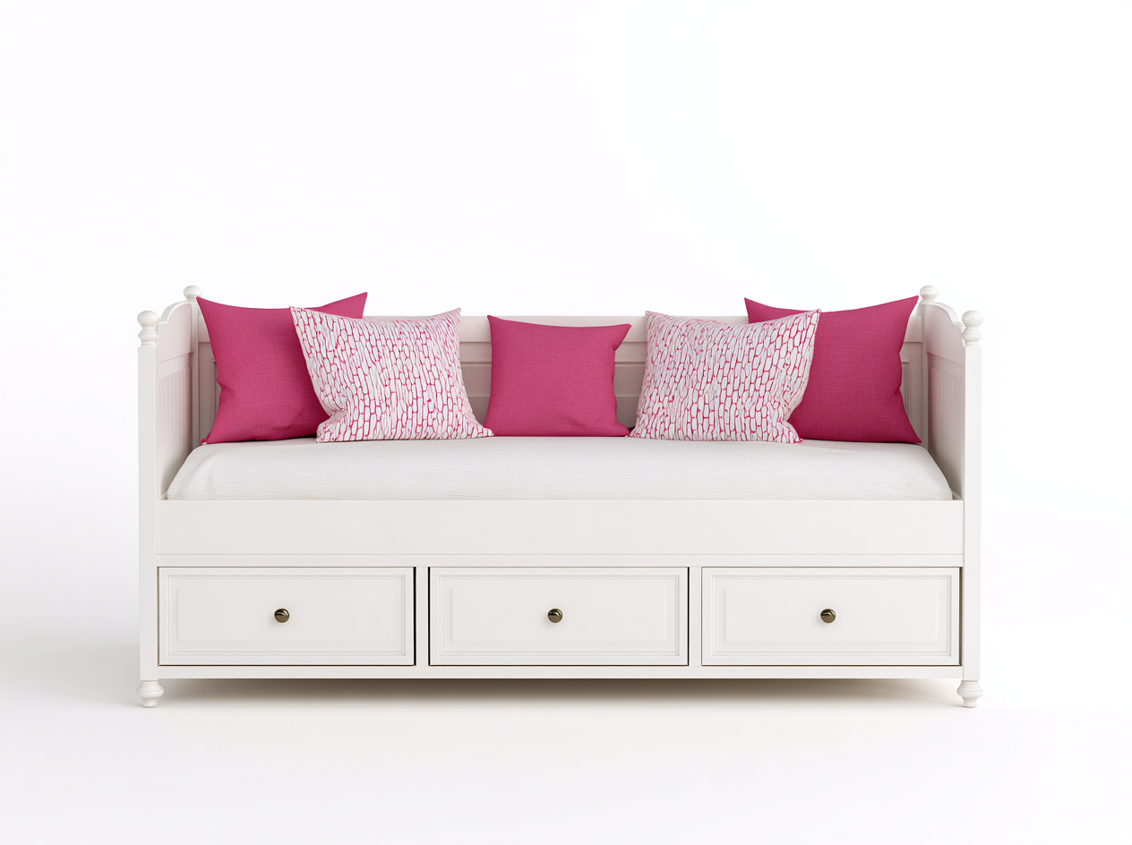 Schlafsofa Holz Stoff 200x90x85 cm Weiß - Mit Schubladen - Modernes Design für Schlafzimmer-Mavexdadecor