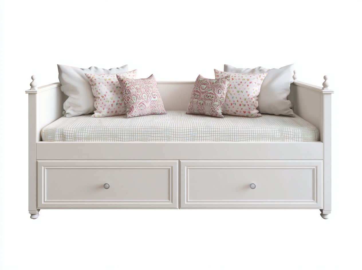 Schlafsofa Holz Stoff 190x90x85 cm Weiß - Mit Schubladen - Modernes Design für Schlafzimmer-Mavexdadecor