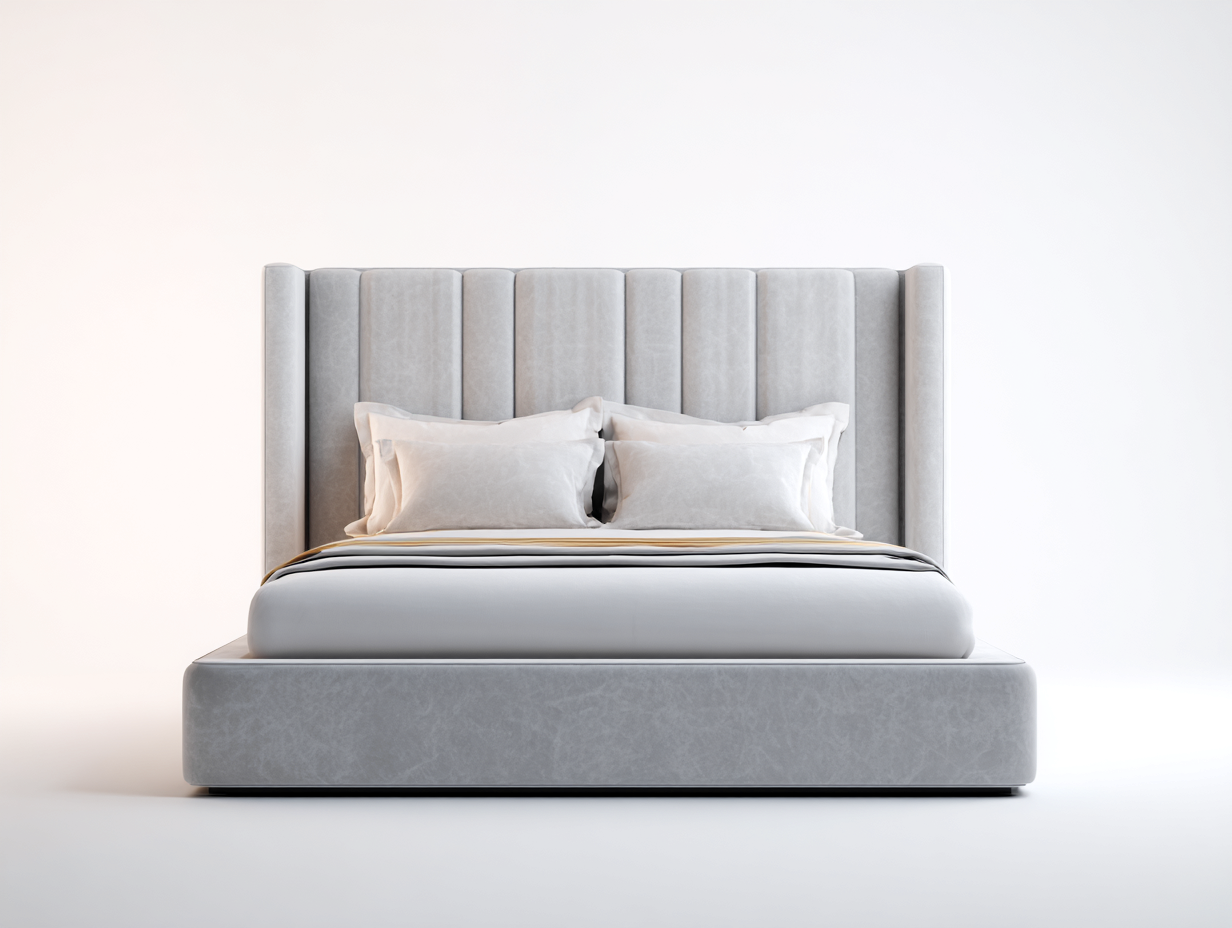 Doppelbett Stoff Polsterbett 200x180x110 cm Grau - Modernes Design - für Schlafzimmer-Mavexdadecor