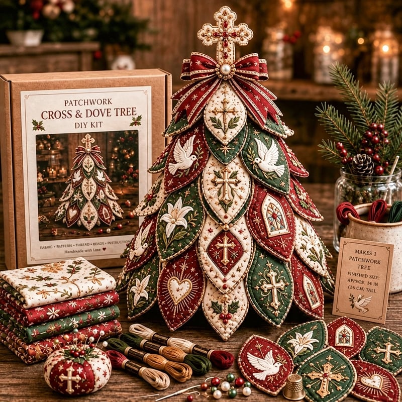🔥LAST DAY 49% OFF - ✝️Religious-Themed Beaded & Quilted Christmas Tree DIY Kit