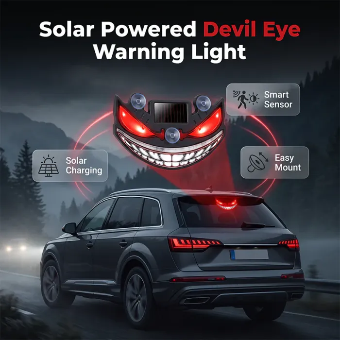 Solar Devil Eye LED Car Warning Light