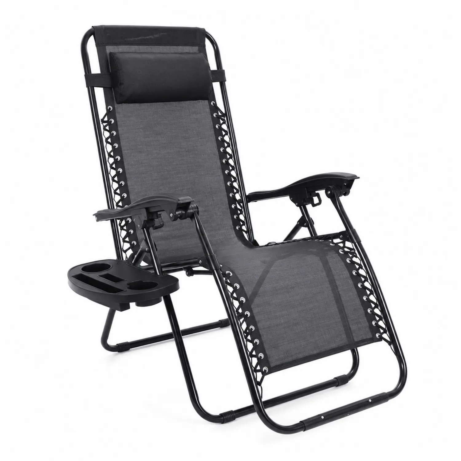 Silla Reclinable de Metal y Textileno Negra
