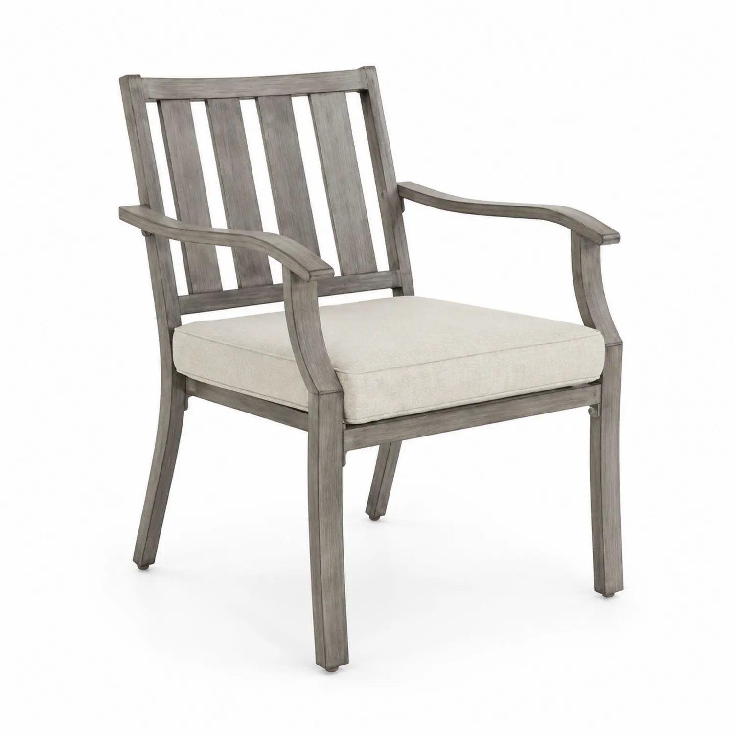 Silla de madera con cojín beige