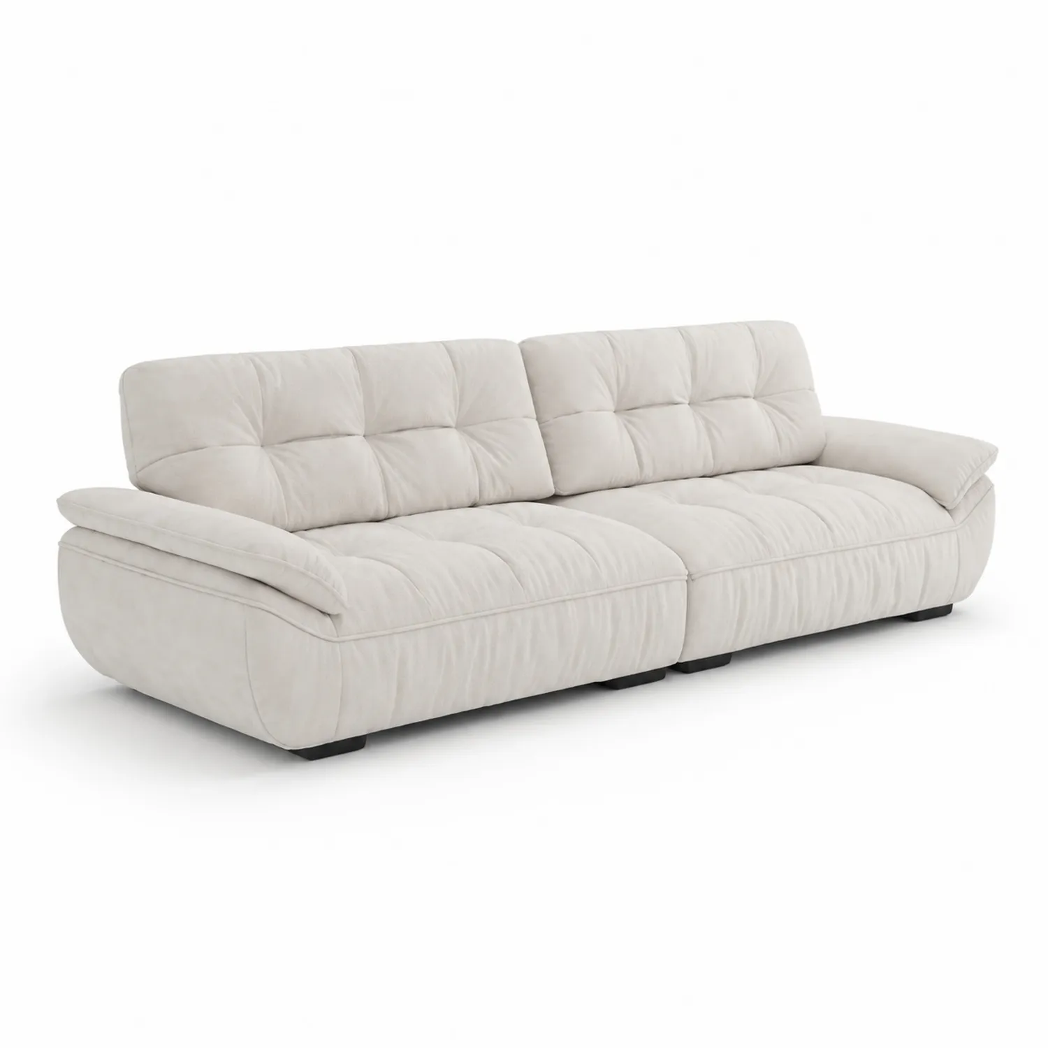 Sofá de dos plazas tapizado en tela beige 220x90x85 cm