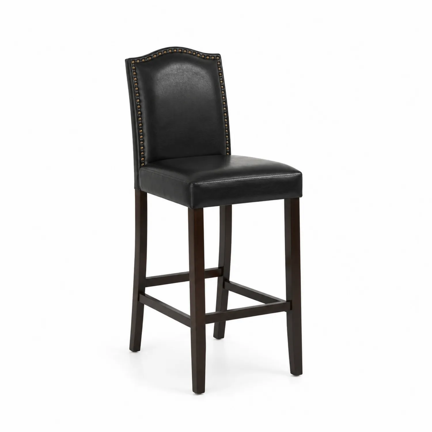 Taburete de Bar de Piel Sintética y Madera