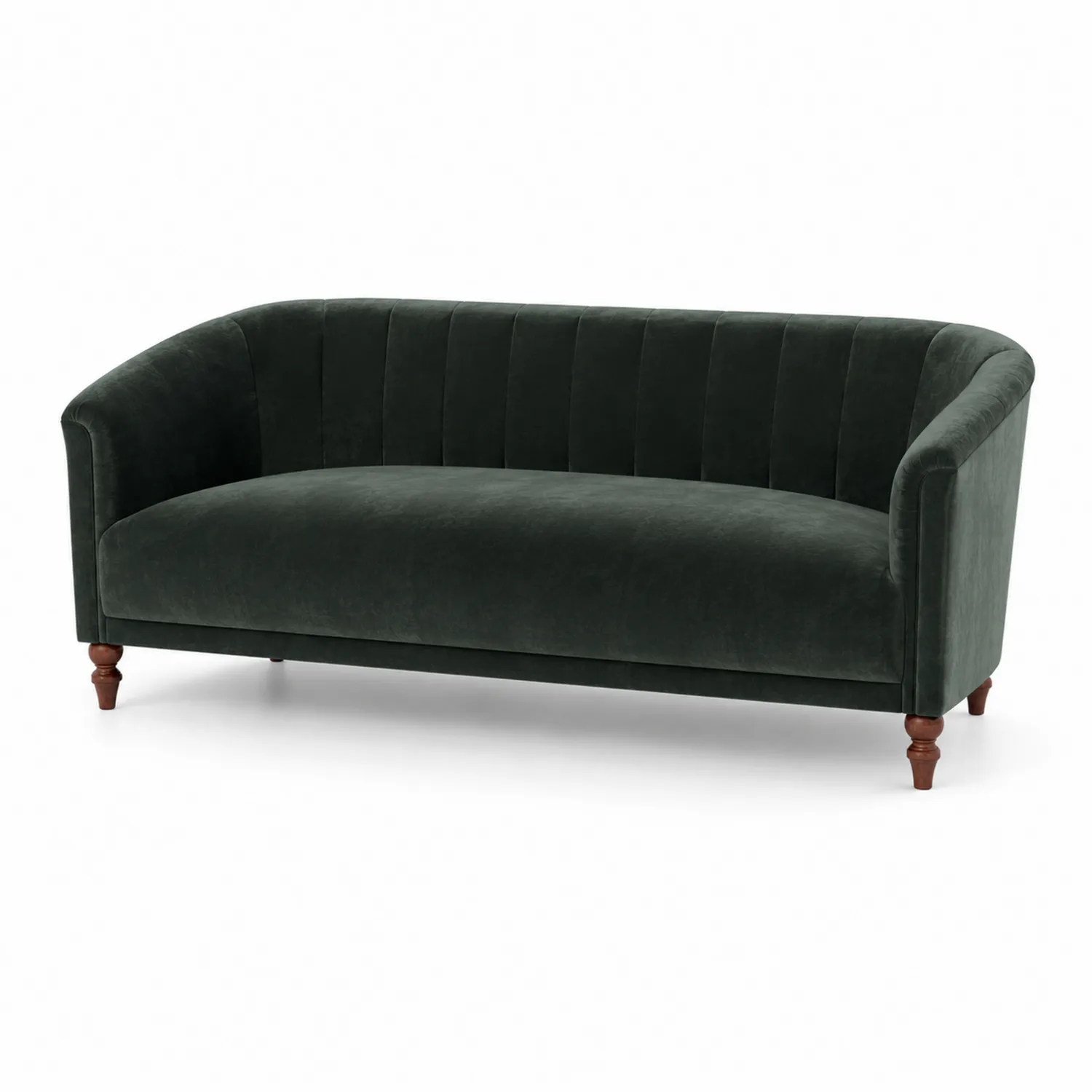 Sofá de terciopelo verde oscuro de 180cm