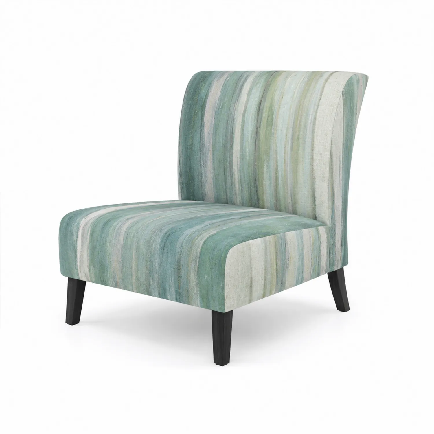 Silla de tela con rayas verdes 75x60x80 cm