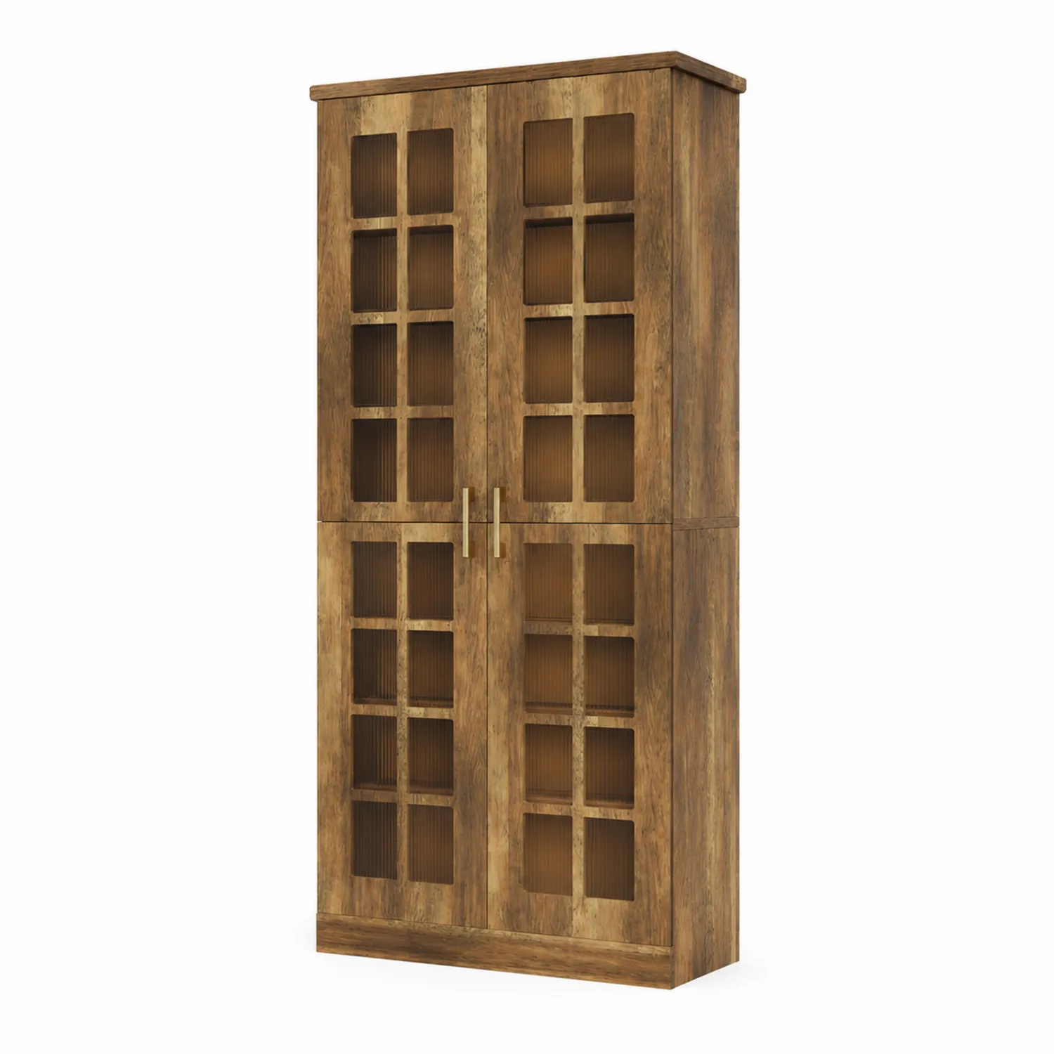 Armario de Madera con Puertas de Vidrio Templado 180x80x40 cm