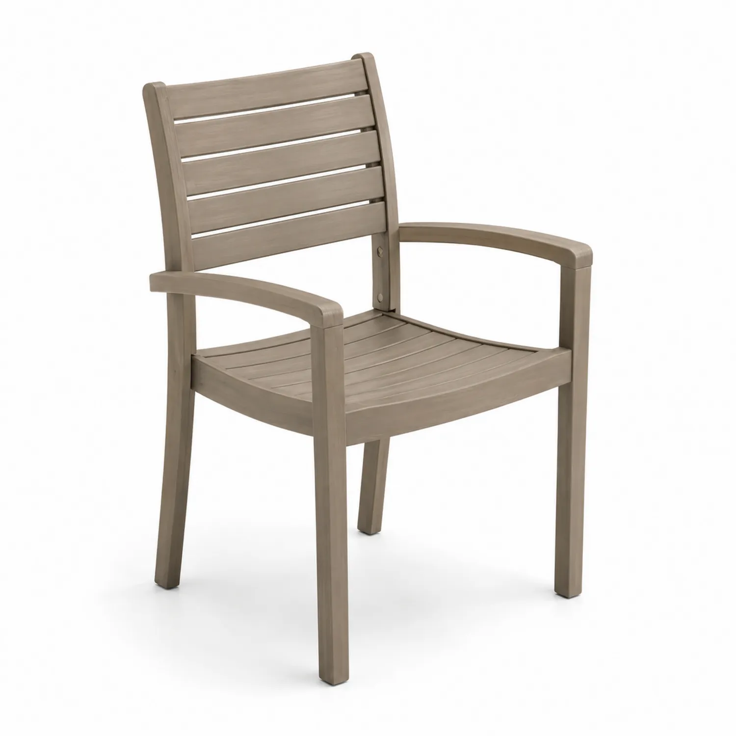 Silla de Plástico Marrón con Reposabrazos para Exterior 60cm x 60cm x 85cm