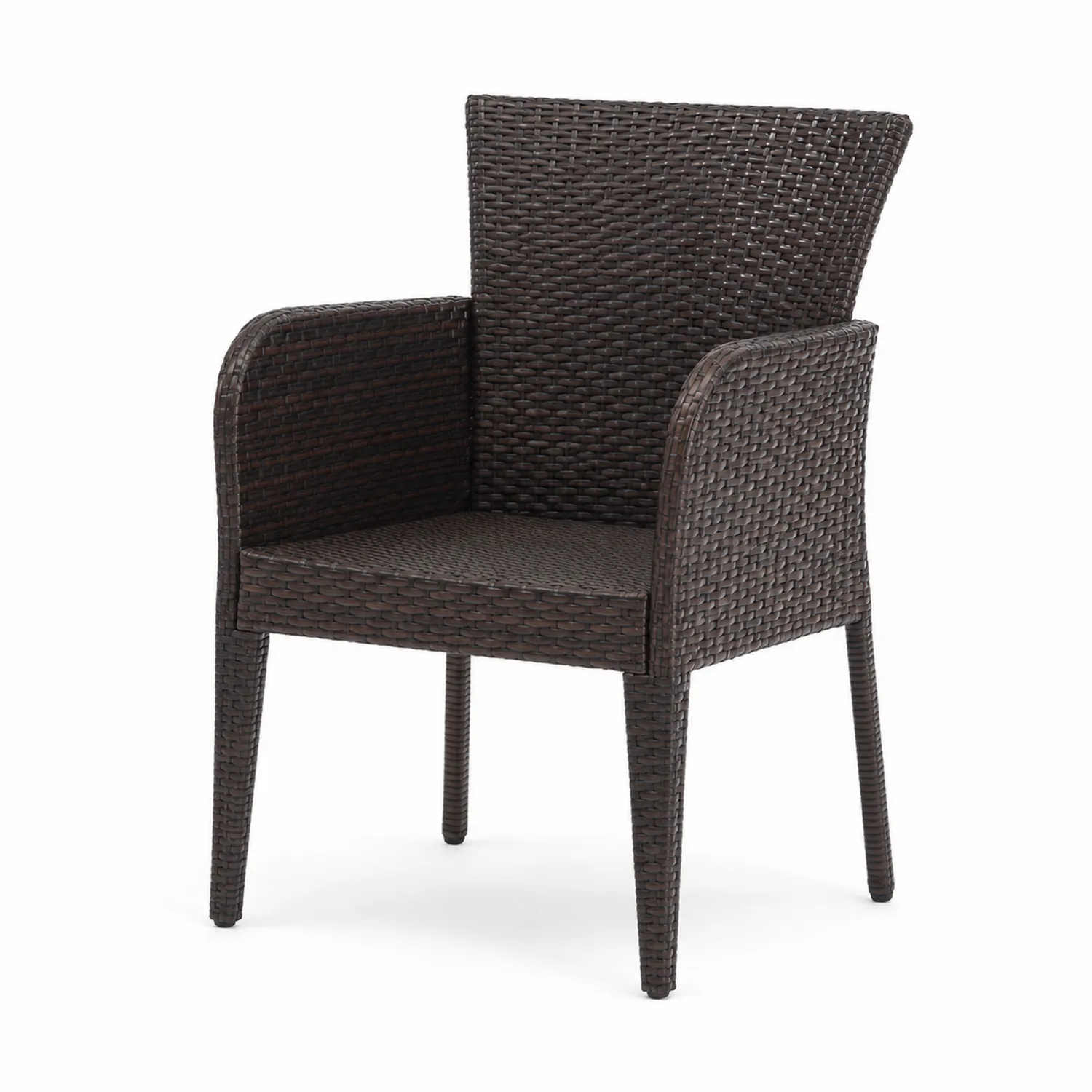 Silla de comedor de ratán sintético Marrón