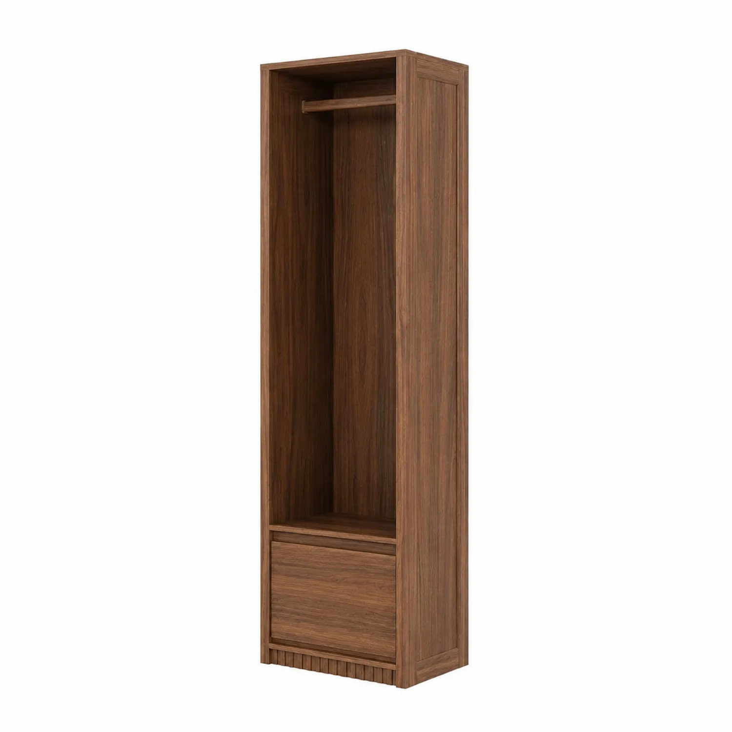 Armario de Madera con Cajón y Barra para Colgar