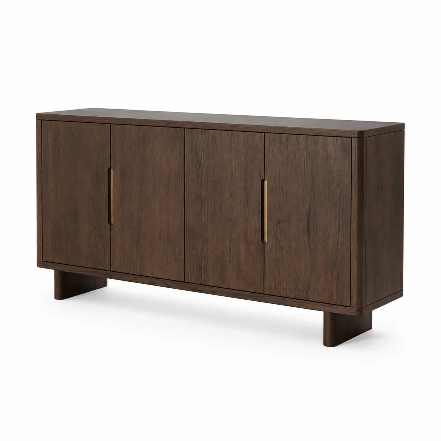 Aparador de Madera Maciza Marrón con 4 Puertas