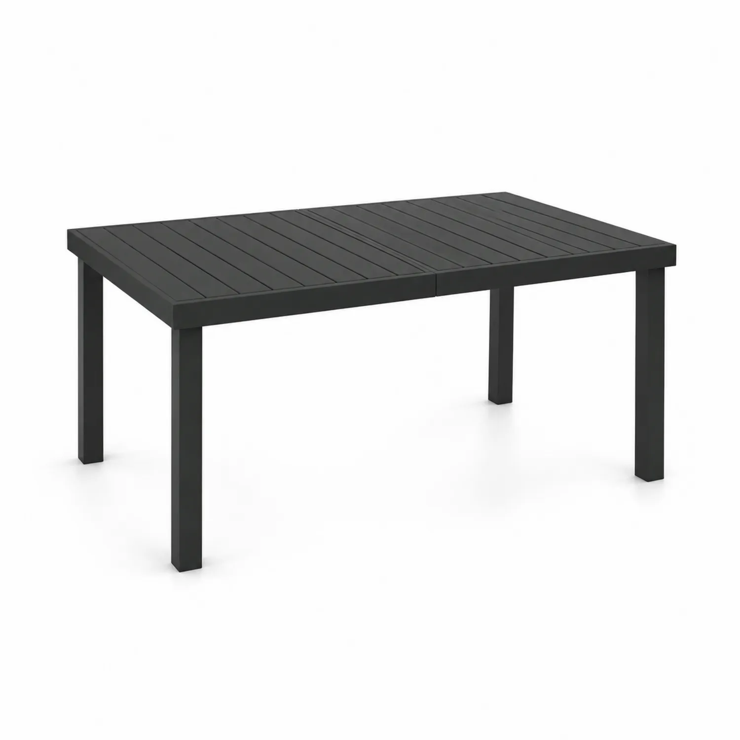 Mesa de comedor exterior de metal negro 150x90x75 cm