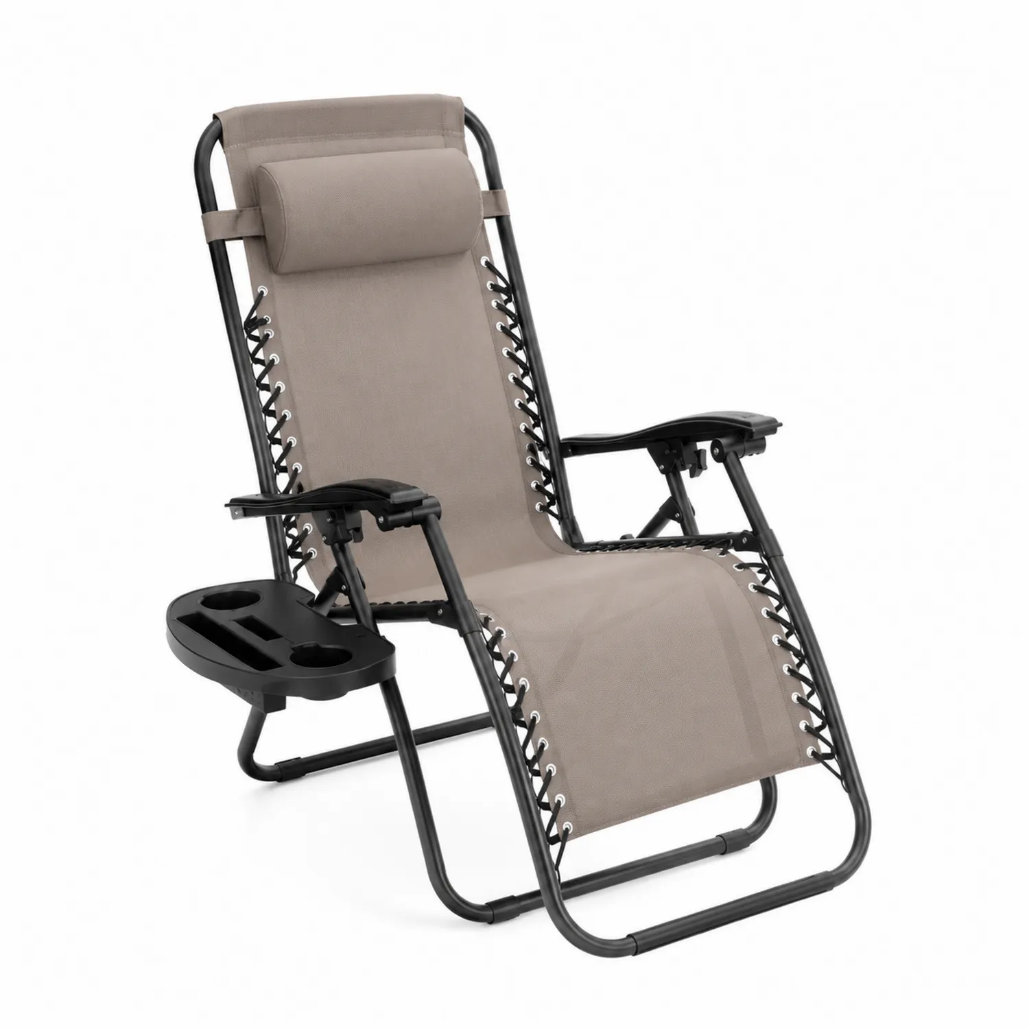 Silla Reclinable de Metal con Portavasos