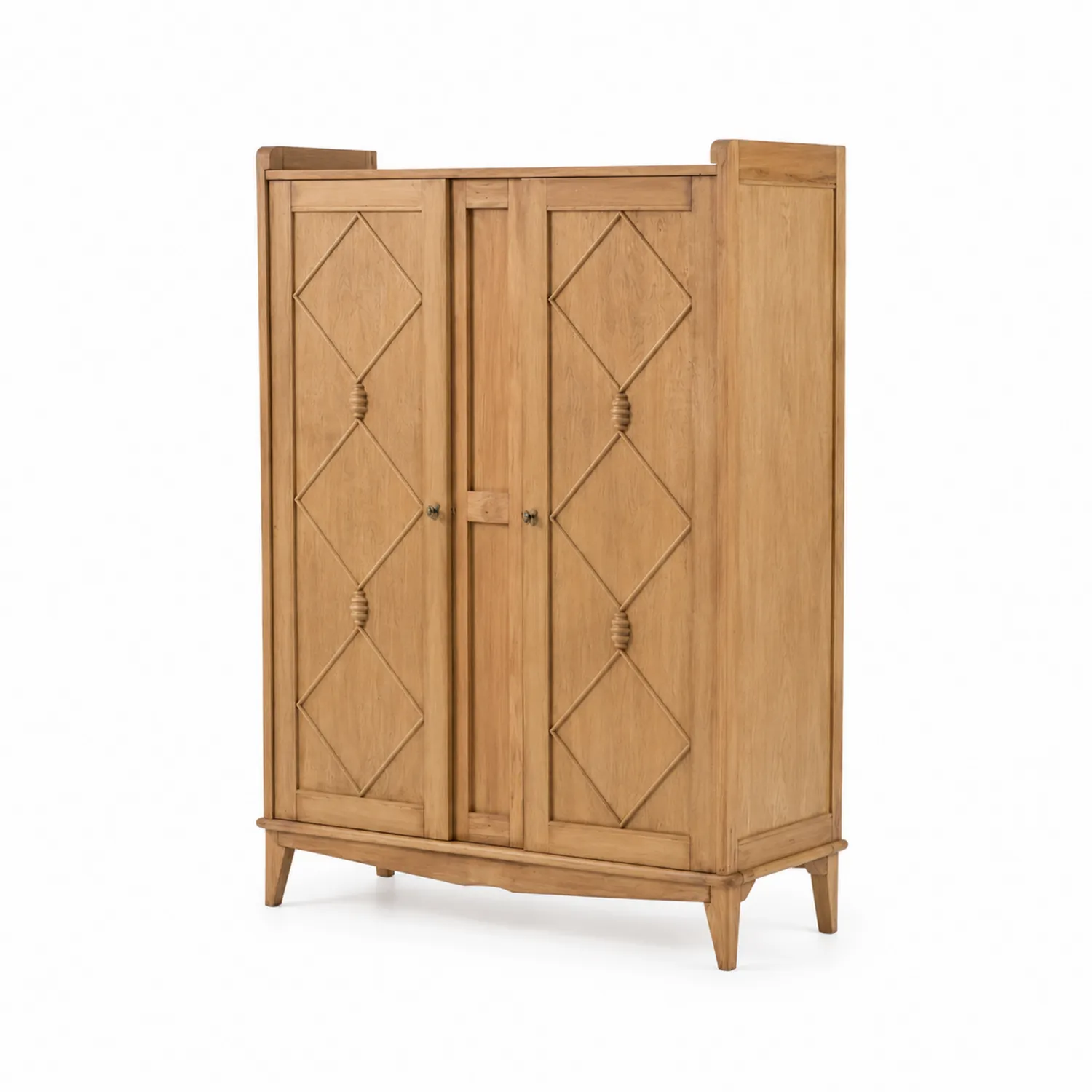Armario de madera de roble con diseño de dos puertas