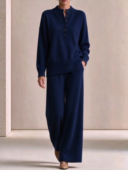 ⏰2026 HOT SALE💥 Women's Casual Sweater and Wide-Leg Pants Cashmere Suit