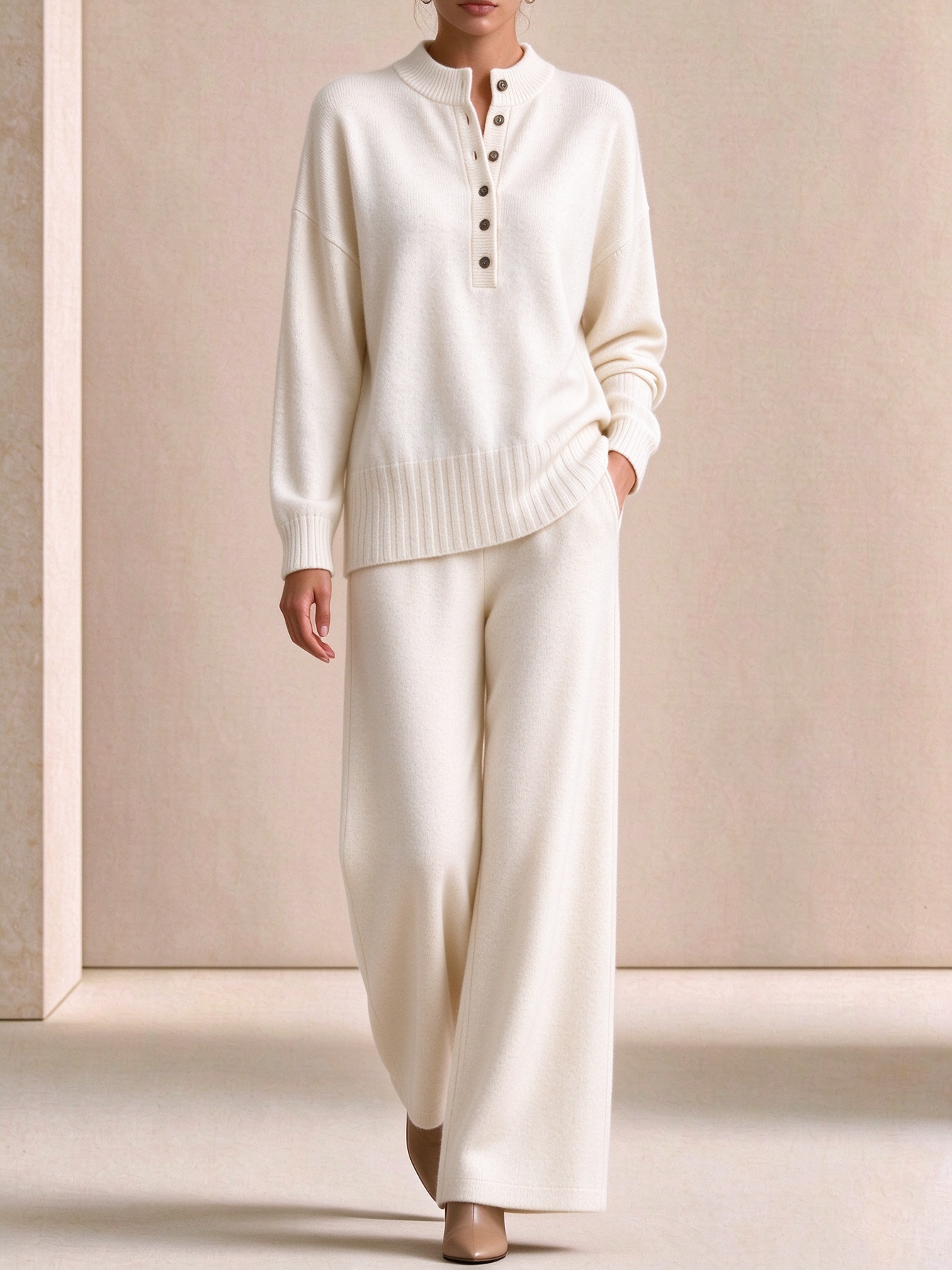 ⏰2026 HOT SALE💥 Women's Casual Sweater and Wide-Leg Pants Cashmere Suit