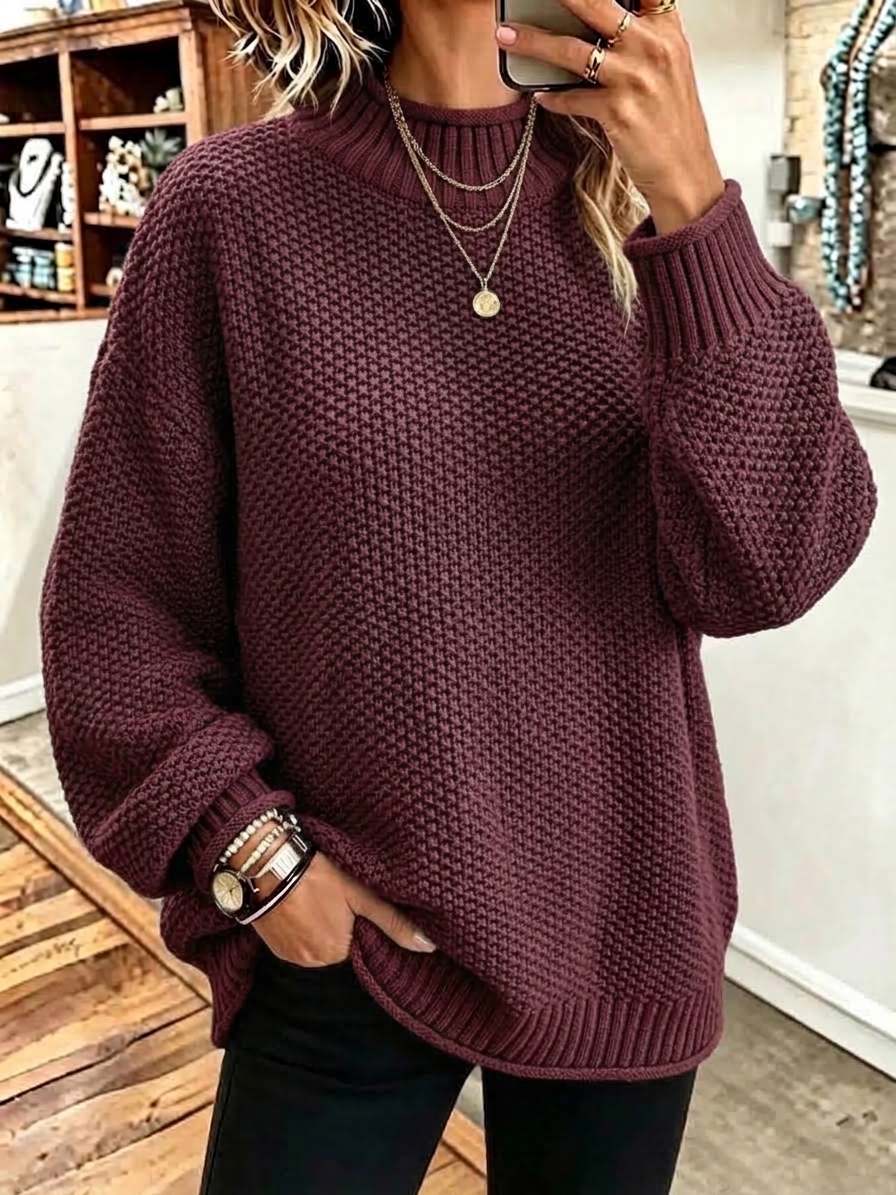 CLEARANCE SALE🔥 Turtleneck Three-dimensional Diamond Knitted Cashmere Sweater