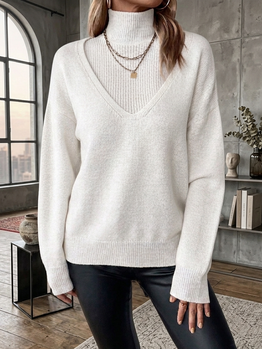 FALL SALE🔥 Women's Casual Stand Collar Cashmere Sweater