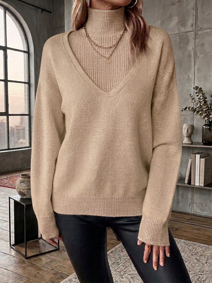 FALL SALE🔥 Women's Casual Stand Collar Cashmere Sweater
