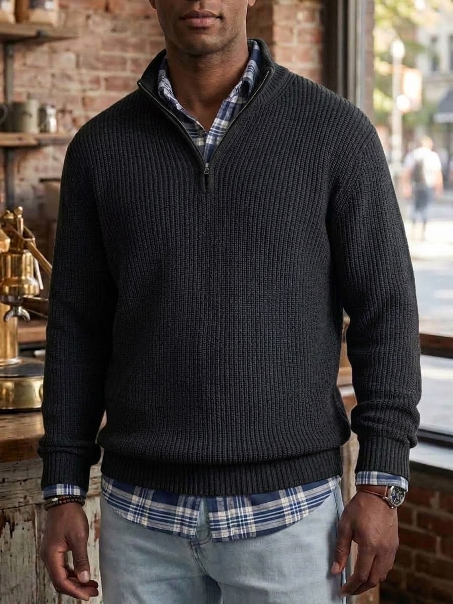⏰2026 HOT SALE💥 Men's Retro Casual Zipper Cashmere Sweater