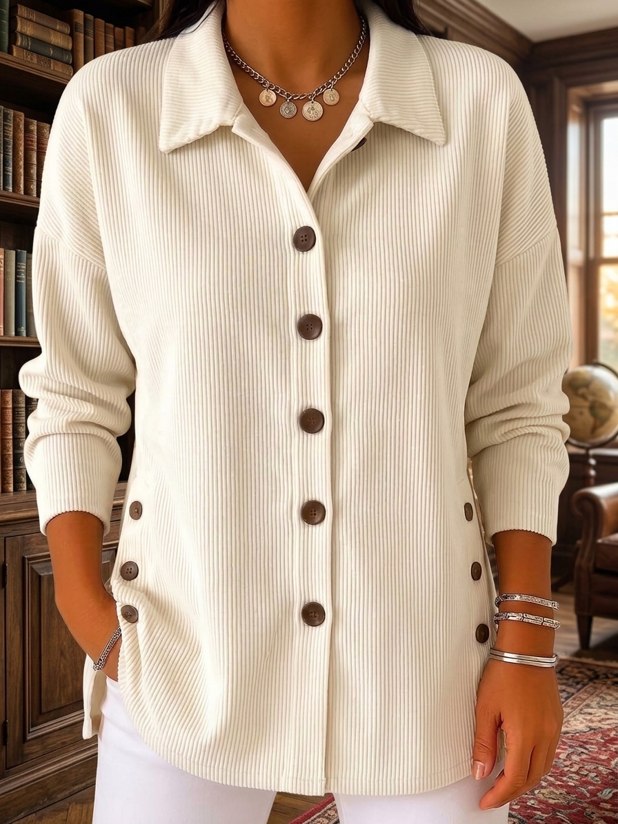 ⏰2026 HOT SALE💥 Women's Casual Lapel Solid Loose Knit Cardigan Jacket