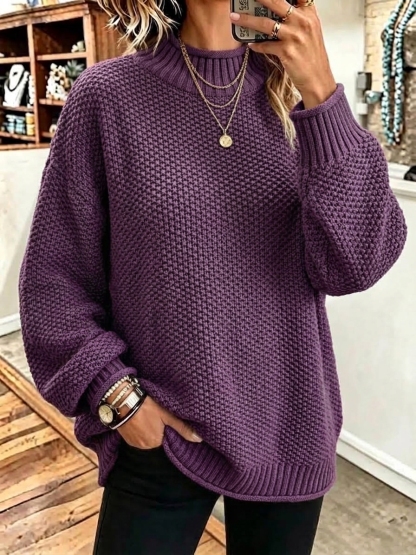 CLEARANCE SALE🔥 Turtleneck Three-dimensional Diamond Knitted Cashmere Sweater