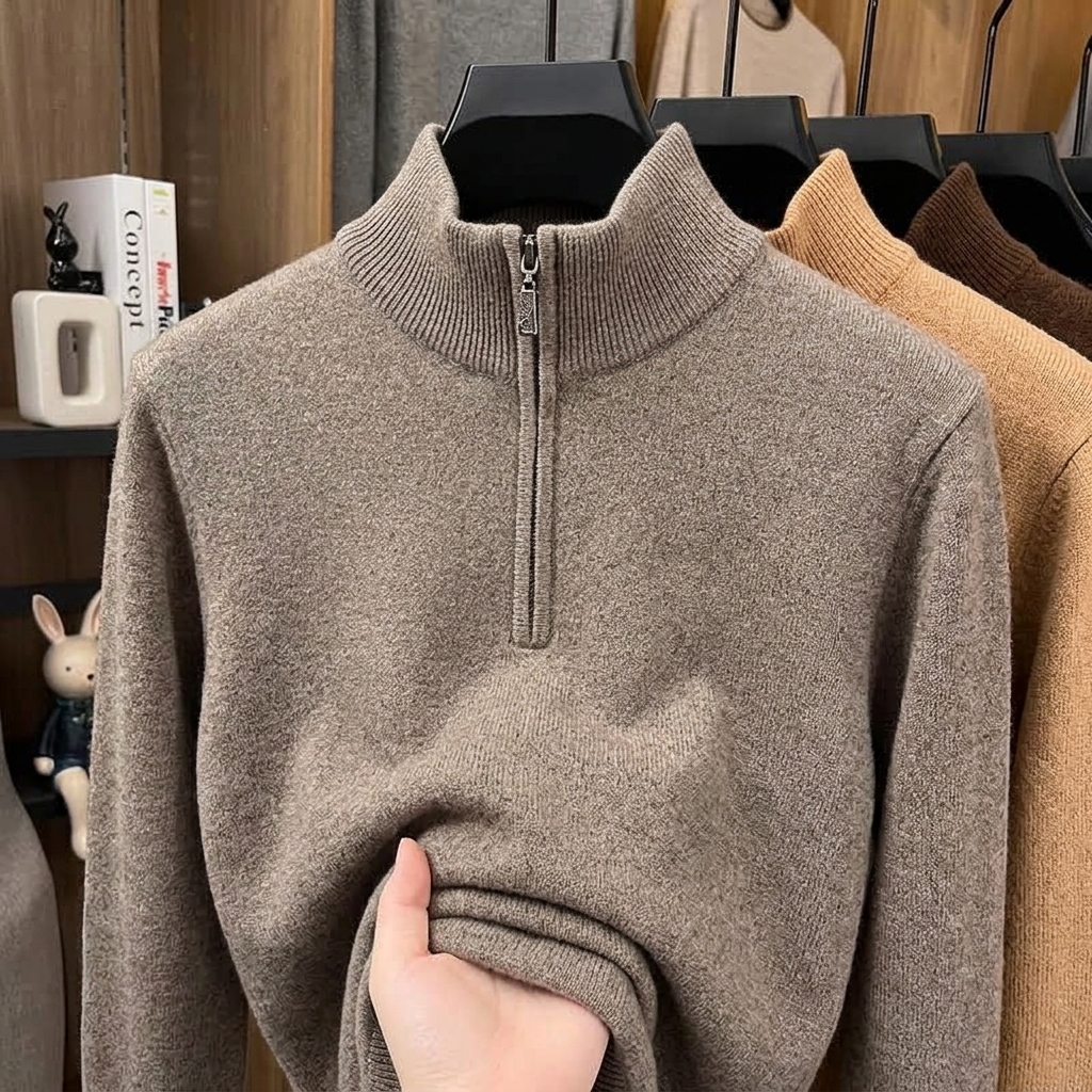 ⏰2026 HOT SALE💥 Men’s Elegant Zipper Cashmere Sweater