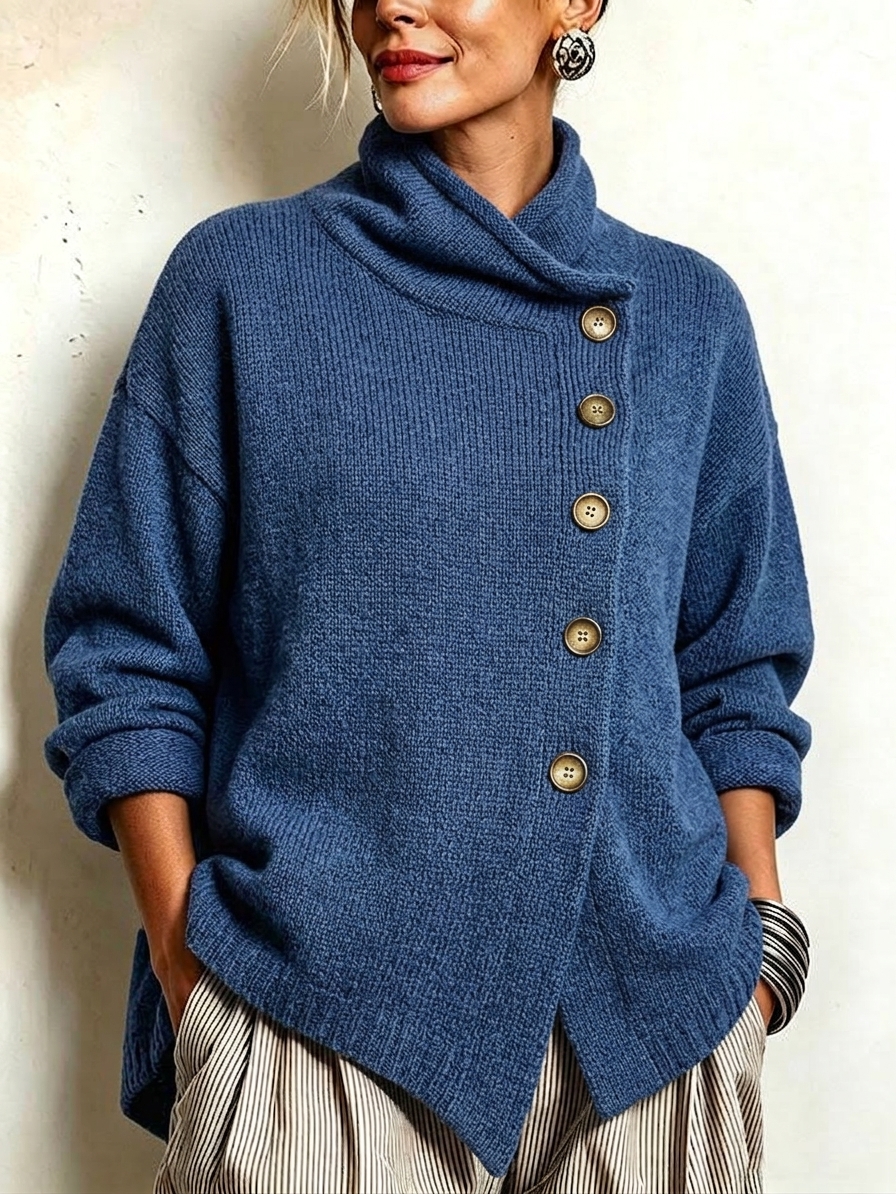 New Arrival🔥 Women's Casual Oversized Stand Cashmere Knit Cardigan