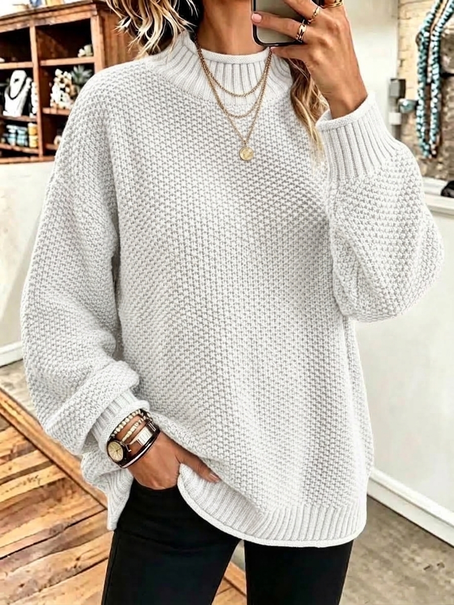 CLEARANCE SALE🔥 Turtleneck Three-dimensional Diamond Knitted Cashmere Sweater