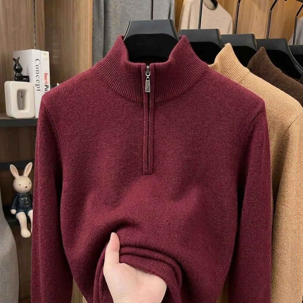 ⏰2026 HOT SALE💥 Men’s Elegant Zipper Cashmere Sweater