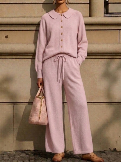 ⏰2026 HOT SALE💥 Women's Casual Peter Pan Collar Cashmere Sweater Suit