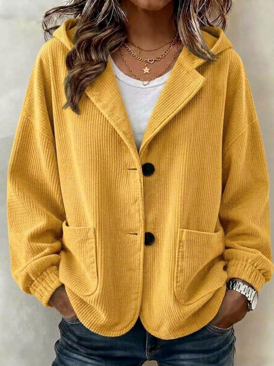 CLEARANCE 💥 Women's Casual Solid Button Knitted Hooded Cardigan Jacket