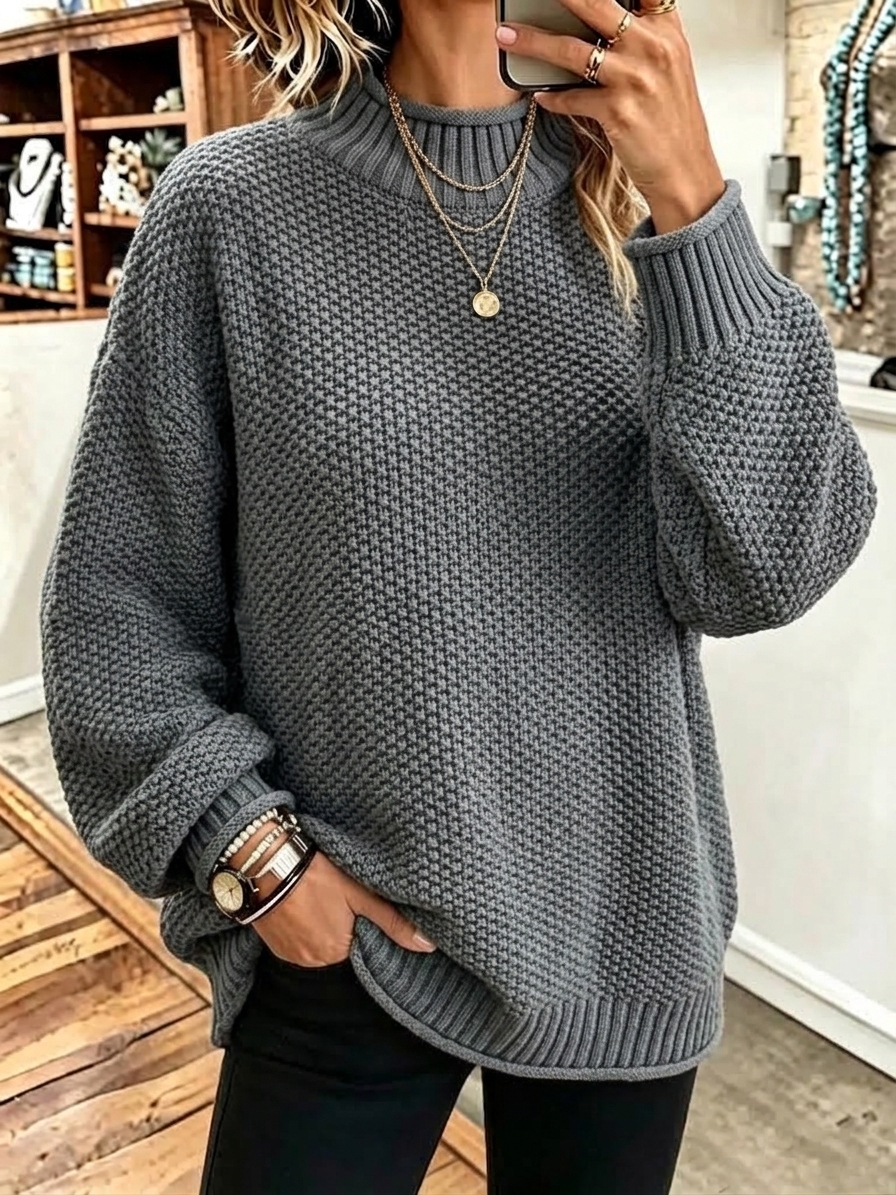 CLEARANCE SALE🔥 Turtleneck Three-dimensional Diamond Knitted Cashmere Sweater