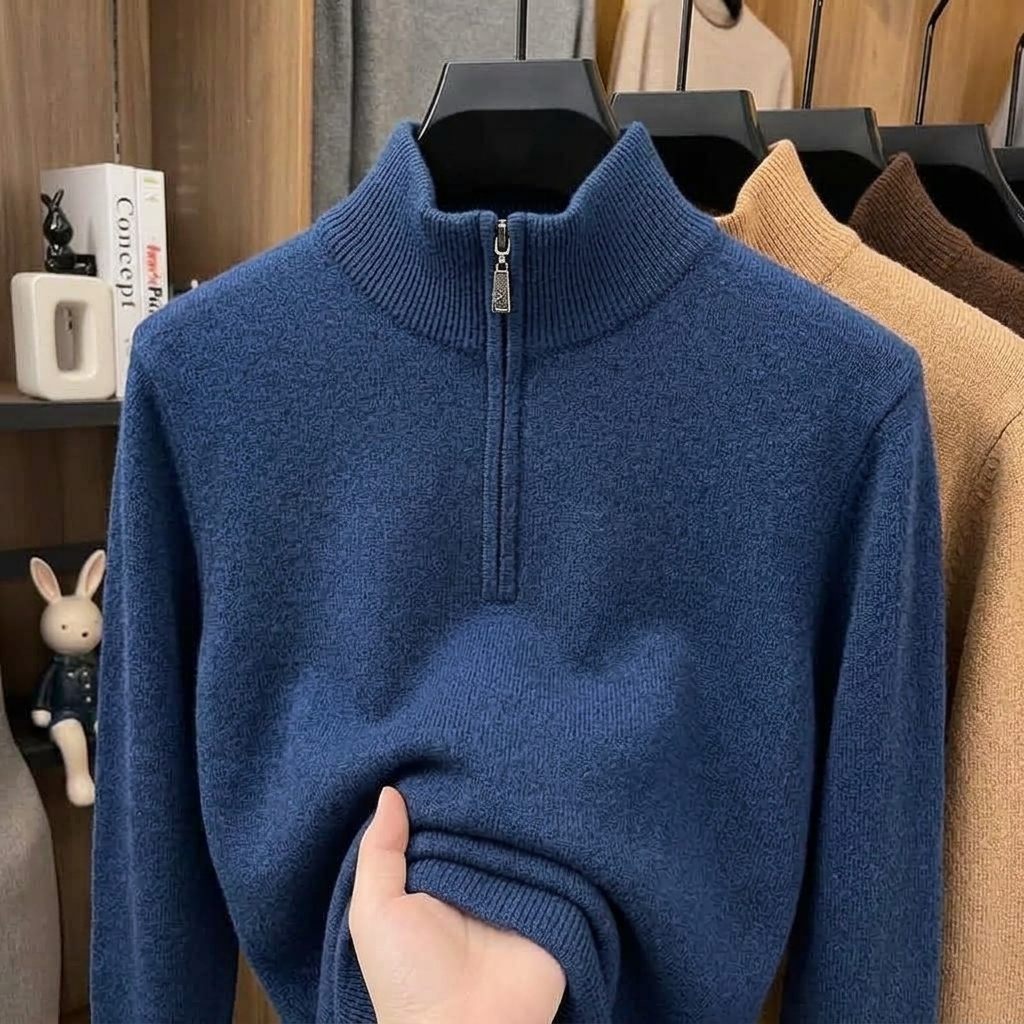 ⏰2026 HOT SALE💥 Men’s Elegant Zipper Cashmere Sweater