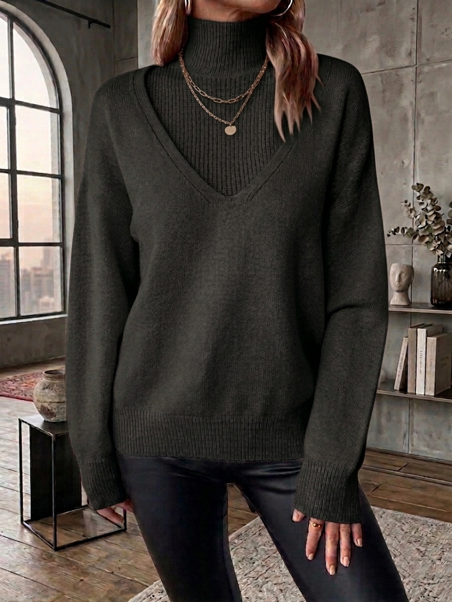 FALL SALE🔥 Women's Casual Stand Collar Cashmere Sweater