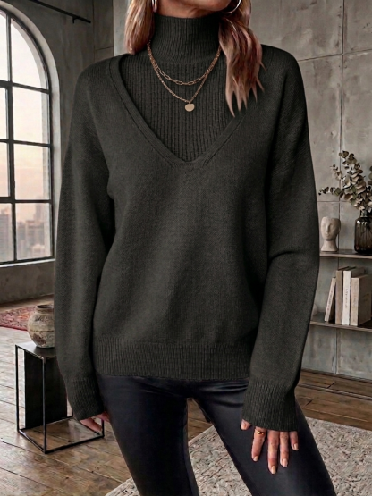 FALL SALE🔥 Women's Casual Stand Collar Cashmere Sweater