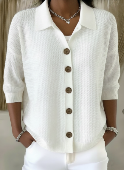 CLEARANCE🔥 Women's Button Waffle 3/4 Sleeve Shirt