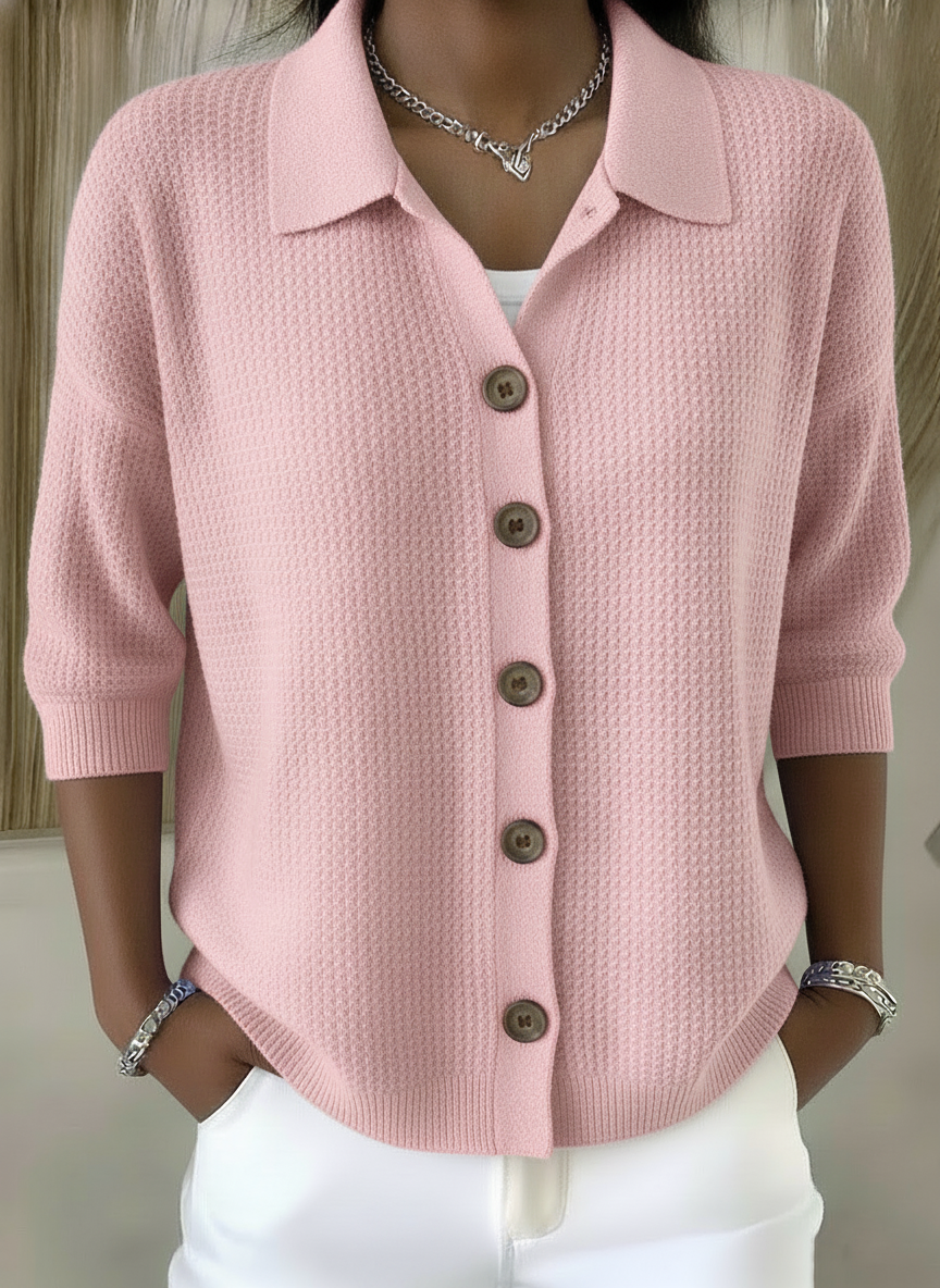 CLEARANCE🔥 Women's Button Waffle 3/4 Sleeve Shirt