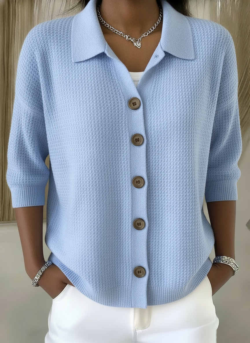 CLEARANCE🔥 Women's Button Waffle 3/4 Sleeve Shirt