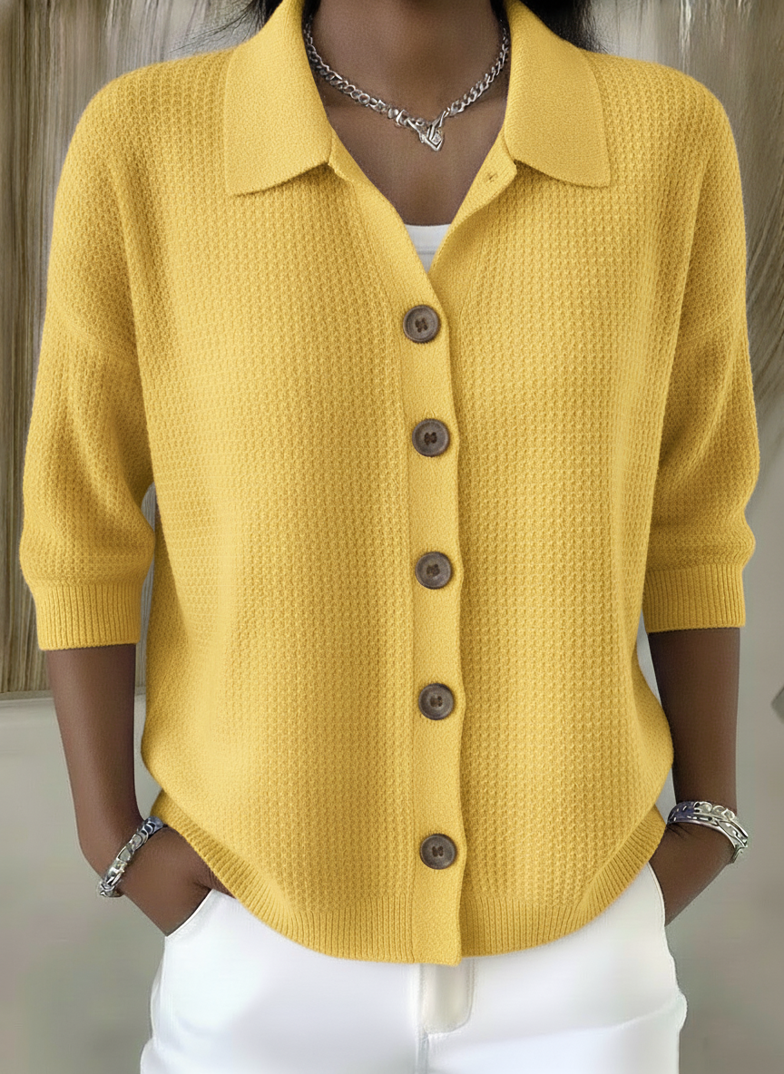 CLEARANCE🔥 Women's Button Waffle 3/4 Sleeve Shirt