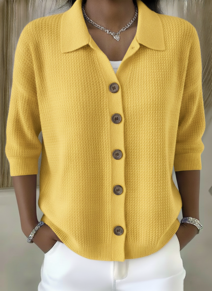 CLEARANCE🔥 Women's Button Waffle 3/4 Sleeve Shirt