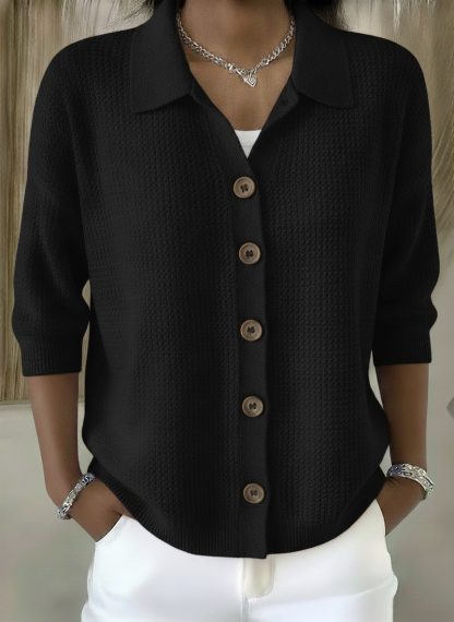 CLEARANCE🔥 Women's Button Waffle 3/4 Sleeve Shirt